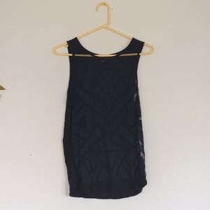 Lucky Brand Black Mesh Detail Top